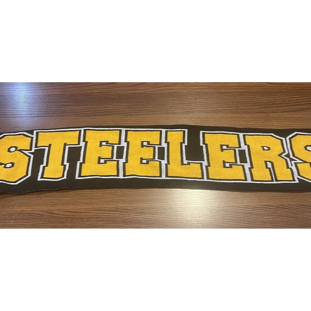 Pittsburgh Steelers Winter Hat Scarf Set NFL Ear Flap Beanie Logo 47 Brand Knit